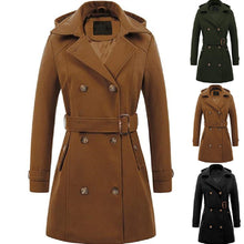 Load image into Gallery viewer, Women's Woolen Hooded Plus Size Coat +
