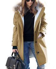 Load image into Gallery viewer, Women's Loose Extended Fur Collar Hooded Overcoat +