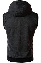 Load image into Gallery viewer, Men's Hooded Sleeveless Vest Solid Color Casual Slim Vest