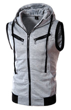 Load image into Gallery viewer, Men's Hooded Sleeveless Vest Solid Color Casual Slim Vest