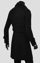 Load image into Gallery viewer, Men's Double Breasted Lengthened Simple Wool Coat +