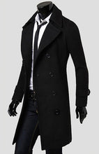 Load image into Gallery viewer, Men's Double Breasted Lengthened Simple Wool Coat +