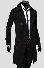 Load image into Gallery viewer, Men's Double Breasted Lengthened Simple Wool Coat +