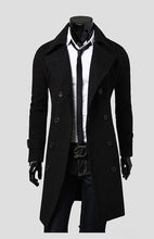 Load image into Gallery viewer, Men's Double Breasted Lengthened Simple Wool Coat +