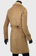 Load image into Gallery viewer, Men's Double Breasted Lengthened Simple Wool Coat +