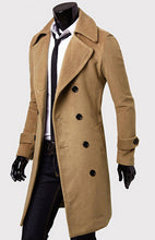 Load image into Gallery viewer, Men's Double Breasted Lengthened Simple Wool Coat +