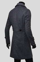 Load image into Gallery viewer, Men's Double Breasted Lengthened Simple Wool Coat +