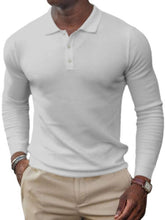 Load image into Gallery viewer, Men's Solid-Color Button-Down Long-Sleeve Polo Shirt +