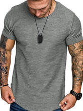 Load image into Gallery viewer, Short-Sleeved T-shirt Bamboo Cotton Solid Color Round Neck T-shirt Men's Bottoming Shirt +