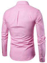 Load image into Gallery viewer, Men's Casual Slim Cotton Oxford Solid Color Large Size Bottom Shirt Long Sleeves +