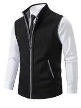 Load image into Gallery viewer, Men's Stand Collar Sleeveless Knitted Casual Thickened Lining Vest Jacket +