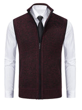 Load image into Gallery viewer, Men's Stand Collar Sleeveless Knitted Casual Thickened Lining Vest Jacket +