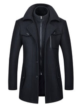 Load image into Gallery viewer, Men's Wool Zipper Autumn and Winter Double Collar Coat +