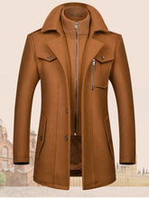 Load image into Gallery viewer, Men's Wool Zipper Autumn and Winter Double Collar Coat +