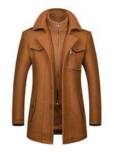 Load image into Gallery viewer, Men's Wool Zipper Autumn and Winter Double Collar Coat +