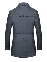 Load image into Gallery viewer, Men's Wool Zipper Autumn and Winter Double Collar Coat +