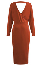 Load image into Gallery viewer, Women's Sexy V-Neck Lace-Up Long-Sleeved Dress +