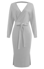 Load image into Gallery viewer, Women's Sexy V-Neck Lace-Up Long-Sleeved Dress +