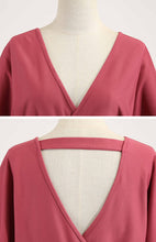 Load image into Gallery viewer, Women's Sexy V-Neck Lace-Up Long-Sleeved Dress +