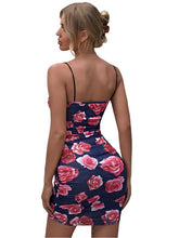 Load image into Gallery viewer, Women's Shattered Printing Wrinkle Sexy Bag Hip Camisole Dress +