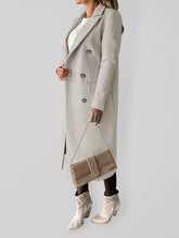 Load image into Gallery viewer, New Mid-length Elegant Women's Solid Color Long-sleeved Double-breasted Pockets +