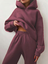 Load image into Gallery viewer, Women's Casual Fashion Trousers Thickened Long-sleeved Hooded Set +