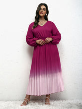 Load image into Gallery viewer, New Plus Size Women's Temperament Gradient Pleated Dress +