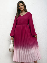 Load image into Gallery viewer, New Plus Size Women's Temperament Gradient Pleated Dress +