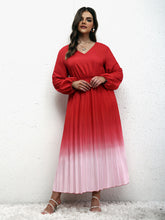 Load image into Gallery viewer, New Plus Size Women's Temperament Gradient Pleated Dress +