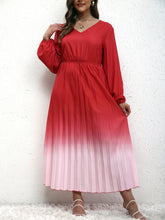 Load image into Gallery viewer, New Plus Size Women's Temperament Gradient Pleated Dress +