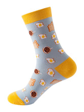 Load image into Gallery viewer, Men's Breakfast Print Casual Fun Socks +