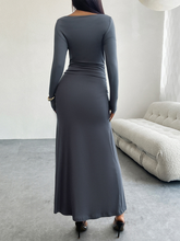Load image into Gallery viewer, Solid Color Hip-wrapped One-shoulder Dress +