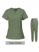 Load image into Gallery viewer, Scrubs V-neck Short-sleeved Hospital Nurse Suit Doctor Uniform Female Operating Room Washing Clothes +