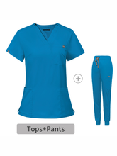 Load image into Gallery viewer, Scrubs V-neck Short-sleeved Hospital Nurse Suit Doctor Uniform Female Operating Room Washing Clothes +