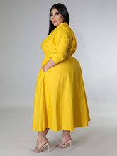 Load image into Gallery viewer, Fashionable Plus Size Women's Solid Color Long Sleeve Shirt Dresses +