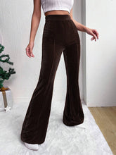 Load image into Gallery viewer, Women's High Waist Corduroy Flared Pants Solid Color Casual Wide Leg Sweatpants +