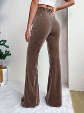 Load image into Gallery viewer, Women's High Waist Corduroy Flared Pants Solid Color Casual Wide Leg Sweatpants +