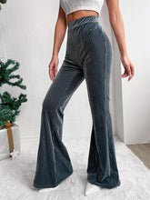 Load image into Gallery viewer, Women's High Waist Corduroy Flared Pants Solid Color Casual Wide Leg Sweatpants +