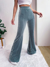 Load image into Gallery viewer, Women's High Waist Corduroy Flared Pants Solid Color Casual Wide Leg Sweatpants +