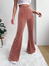 Load image into Gallery viewer, Women's High Waist Corduroy Flared Pants Solid Color Casual Wide Leg Sweatpants +