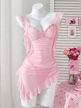 Load image into Gallery viewer, Sexy Lingerie See-through Mesh Backless Camisole Lingerie Nightgown +