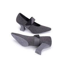 Load image into Gallery viewer, Pointed Toe Knit Pumps – French Chic Block Heel Shoes