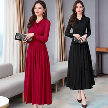 Load image into Gallery viewer, Classy Elegant Women's Dress - Long Sleeve Chiffon Solid Color Dress +