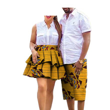 Load image into Gallery viewer, African Print Batik Cotton Couple Suit Ladies Skirt Men's Shorts +