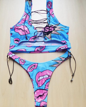 Load image into Gallery viewer, Sexy Lace-Up Thong Bikini Two-piece big boob bikini Women's Swimsuit +