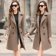 Load image into Gallery viewer, The Vintage Windbreaker Pulls-in Knee-length Tweed Coat +