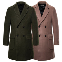 Load image into Gallery viewer, Double-breasted Casual Woolen Coat Men's Woolen Trench Coat - Fashionable Overcoat +