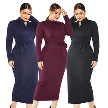Load image into Gallery viewer, Sexy Big Size Knit Winter Dress Women Bodycon Dress (+)