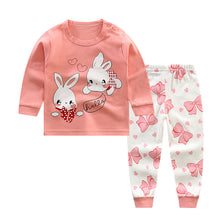 Load image into Gallery viewer, Children's Underwear Set Long-sleeved Color Matching Cotton Round Neck Shoulder Buckle +