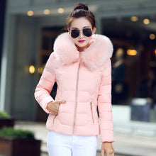 Load image into Gallery viewer, Hooded Down Padded Jacket Stylish Slim Warm Quilted Jacket Women Winter Coat +